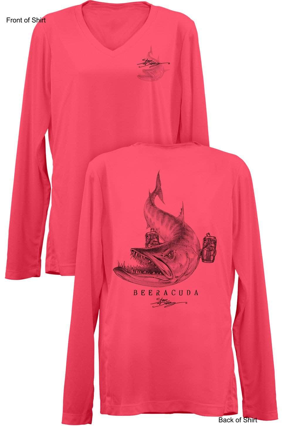 Beeracuda- Ladies Long Sleeve V-Neck-100% Polyester